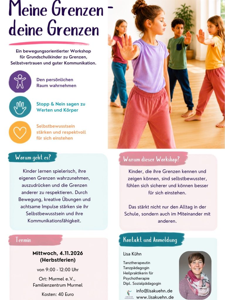 Grenzen Plakat zum Kurs für Grundschulkinder zum Thema Grenzen