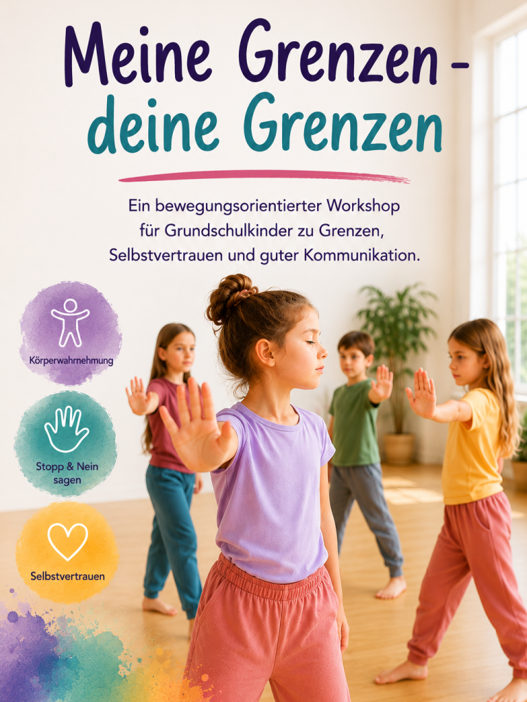 Plakat zum Kurs für Grundschulkinder zum Thema Grenzen